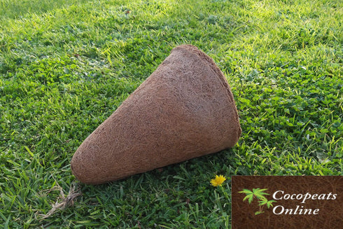 AussieSuperStore Homeware Supplies Coir Liner 9 inches Conical Coir Liner with Steel Hanger (in 2 sizes) Conical Coir Liner with Steel Hanger | Cone Coco Liner | Cone Coir Shaped Liner COCOLI9 COCOLI9